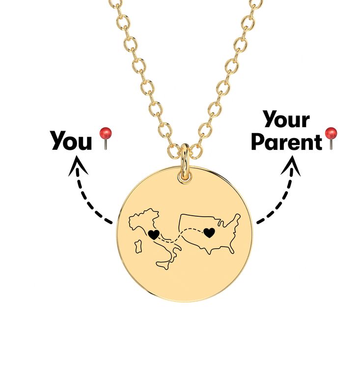 Dual Maps Engraved Necklace