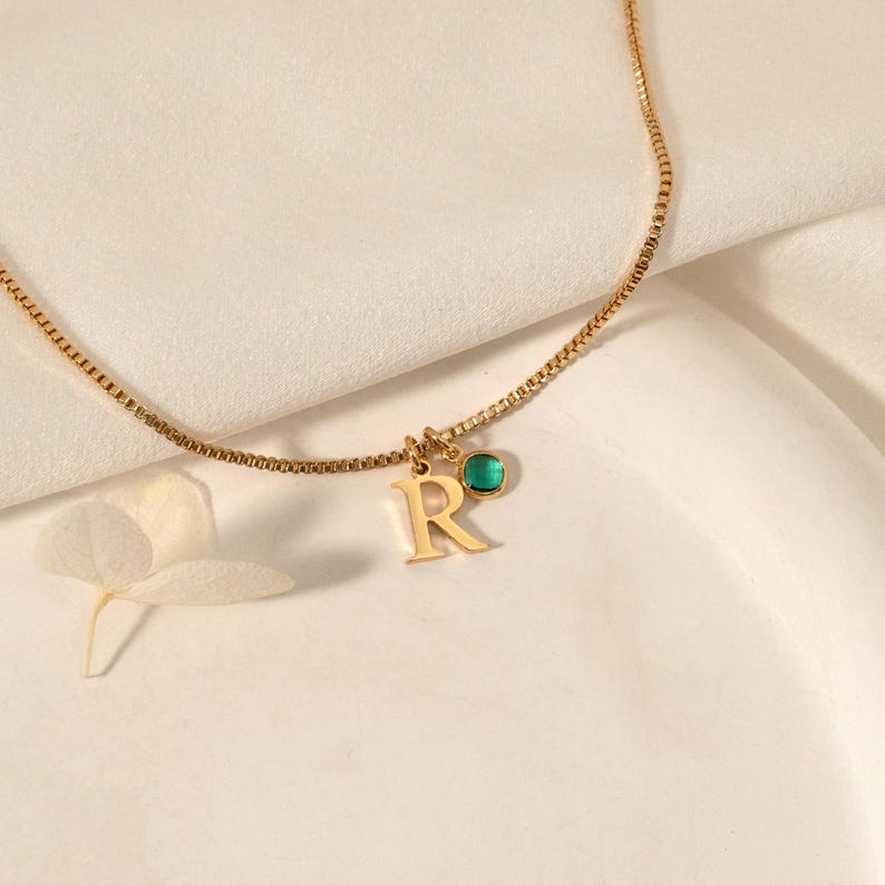 Custom Initial With Birthstone Necklace