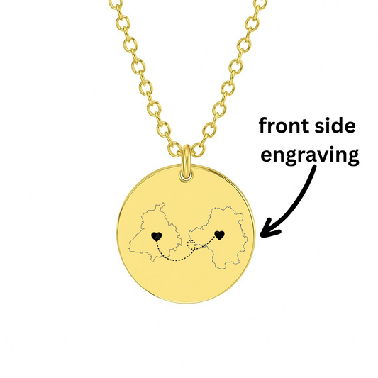 Dual Maps Engraved Necklace