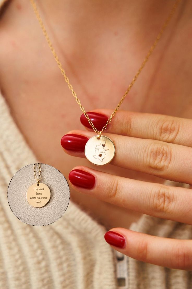 Dual Maps Engraved Necklace