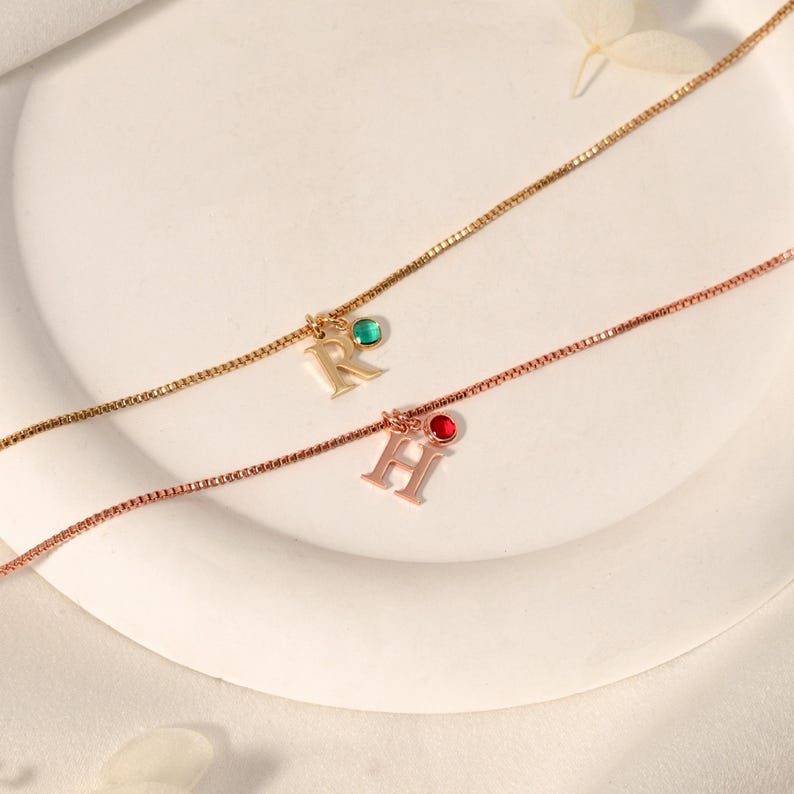 Custom Initial With Birthstone Necklace