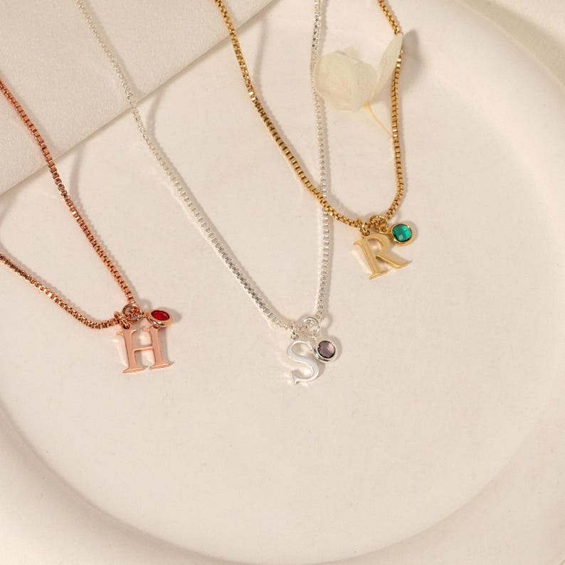 Custom Initial With Birthstone Necklace